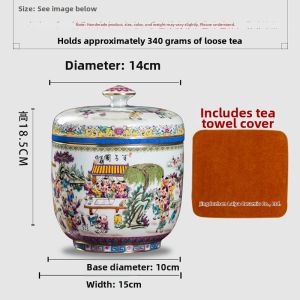 Hand-Painted Colored Glaze Childrens Theme Tea Caddy 250g