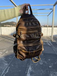 Maillard Mid-Ancient Backpack Large Capacity Travel Backpack Casual Retro Distressed Satchel Shoulder Messenger Bag