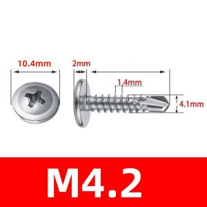 M4.2 #8 M4.8 #10Truss Head Sheet Metal Screws Assortment 410 Stainless Steel Self Tapping Drilling Screws for Metal Plastic Wood