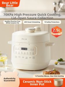 Bear | Mini Multi-function White Porcelain Lined Electric Pressure Cooker