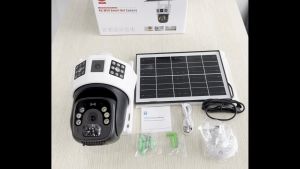 BYTEBEAT V380  CCTV Camera 12MP Solar Camera 4G SIM /WIFI Security Outdoor Two Lens and three screen 10x Zoom Recording Humanoid Tracking Color Night Vision PTZ Cam T22-3
