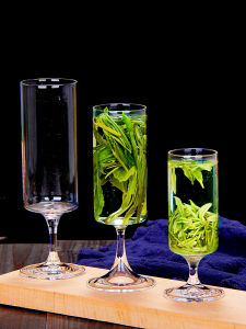 High Footed Glass Cup for Brewing Green Tea Japanese Style for Home Use Transparent Tea Cup Specialized in Monkey King Tea Leaf