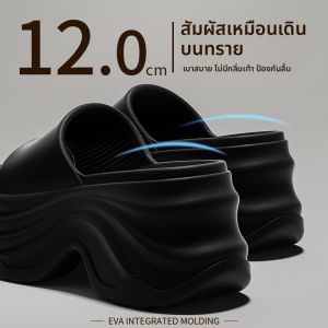 รองเท้าแตะส้นหนาสำหรับผู้หญิง รองเท้าแตะชายหาดฤดูร้อนใหม่ 2025 สำหรับใส่กลางแจ้ง เสื้อผ้าผู้หญิง รองเท้าแตะส้นสูง รองเท้าแตะ EVA