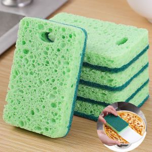 Natural Wood Pulp Cotton Sponge Wipe Re-Washable Sponge Household Cleaning Pad Kitchen Cleaning Gadgets Descaling Cleaning Rub