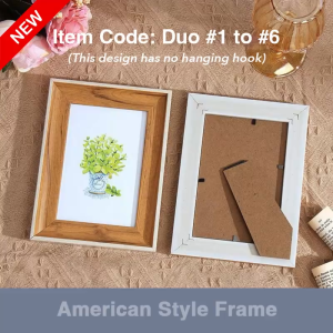 ESPACE SG American Style Beveled Picture Frames 6 Colours Wooden Photo Frame Display Stand