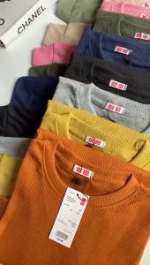 Kaos Rib Maudy Lengan Panjang Atasan Wanita Blouse Panjang Polos Rajut Knit