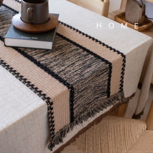 Retro Wooden Style Table Flag Cloth Art TV Cabinet Coffee Table Decorative Cover Cloth Dining Table Cloth Shoe Cabinet Decor Long Strip Tablecloth