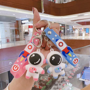 Cute Cartoon Keychain Astronaut Key Chains Soft Rubber Pendant Key Holder Pendant
