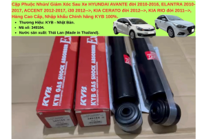 Cặp Phuộc Nhún/ Giảm Xóc Sau Hyundai AVANTE/ ELANTRA/ ACCENT/ i30 12-17 KIA CERATO/ RIO đời 2011--> Hàng Cao Cấp Nhập Khẩu Chính hãng KYB - Nhật bản 100%