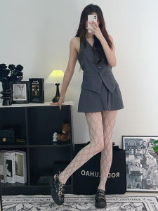 Sweet Japanese Style Purple Fishing Net Stockings Lace Flower Vine Pattern Womens Ultra-Thin Breathable Pantyhose