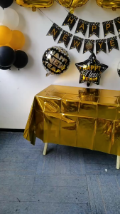 Disposable Table Cloth for Birthday Celebration Party Wedding Event Decoration Plastic/Foil Table Cloth