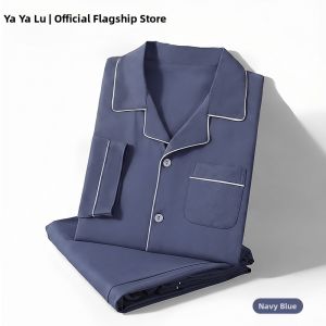 Pure Cotton Mens Sleepwear Long Sleeve Trousers