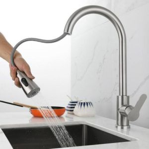 BLACK SILVER PULL OUT SPRAY Kitchen Pillar HOT COLD MIXED Sink Tap S8301B/S8301B-1/ S8300/ MCP8001/ MCP8002/ SSA03  KITCHEN SINK FAUCET FLEXIBLE WALL TAP (S107) / BLACK HOT & COLD MIX TAP (S8301B)