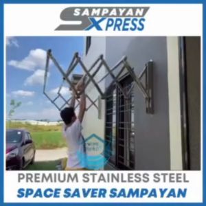 4 PREMIUM (240 CM) Retractable Stainless Steel Wall Mounted Clothes Drying Rack (Sampayan)