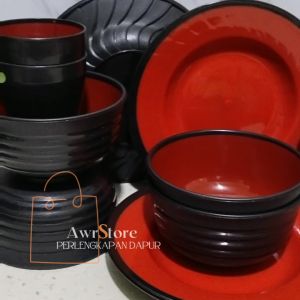 PROMO 12 SET PIRING MANGKOK GELAS RAMEN ANTI PECAH SUPER TEBAL DAN TERLARIS
