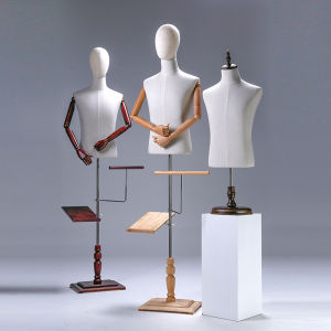 European Style Adjustable Height Male Mannequin Prop Half Body Suit Display Stand Photography Window Display Clothing Store Model Stand