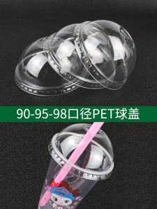 Plastic Milk Tea Cup Lid 90mm Diameter Ball Style Snow Peak Cover Transparent Half Ball Cover for Beverage Cups And Water Bottles