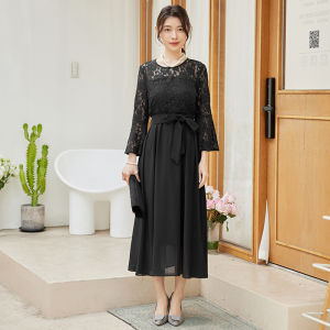 Spring Summer New 2024 Womens Dress Set with Shawl Wedding Daily Ceremony Long Skirt Two-Piece Ensemble Polyester Fabric