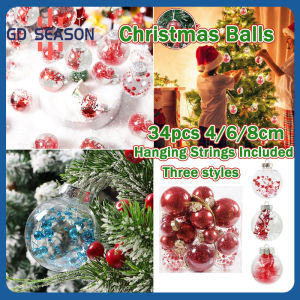 34Pcs/Set 4cm/6cm/8cm Christmas Balls Home Party Ball Xmas Tree Ornaments Christmas Decorations