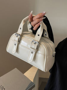 Elegant Bowling Bag Handbag Womens Commuter Crossbody Bag Simple Versatile Stylish Summer 2024 Soft PU Leather Shoulder Bag
