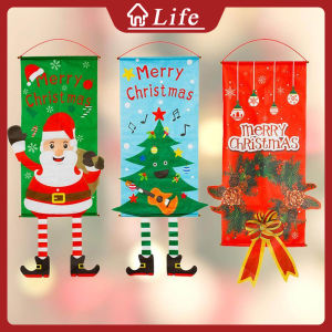 115x40cm Christmas Banner Merry Christmas Decor Flag Door Window Hanging Christmas Decorations Cloth Merry Christmas Ornament Santa Claus Banner Door Hanging Snowman Wall Hanging Cloth Christmas Product
