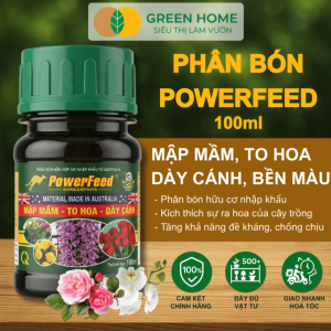 Phân Cá Hỗn Hợp PowerFeed GreenHome Hũ 100ml Nhập Khẩu Úc – Mập Mầm To Hoa Dày Cánh