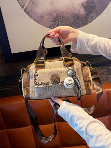 Fashionable Luxury Womens Handbag 2025 New Small Print Crossbody Bag Versatile Commuting Shoulder Bag Soft Pillow Shape PVC Material