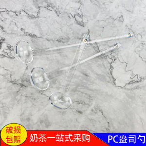 Acrylic Serving Plate Spoon Pc Transparent Plastic Long Handle Spoon Soup Spoon with Hook Ingredients Jam Fruit Powder Measuring Spoon