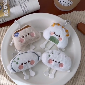 SHENHAO2🎀 พวงกุญแจตุ๊กตาเกี๊ยวผ้าฝ้ายซาลาเปายัดไส้จี้ตุ๊กตามินิยัดไส้ตุ๊กตาล้มลุกยัดไส้