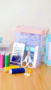 Hộp kim chỉ may vá đa năng bộ kim chỉ may vá đa năng cao cấp 2 tầng 50 chi tiết có kèm hộp tiện lợi