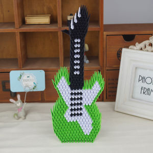 Gift DIY Origami Guitar Material Kit Handmade Creative Triangular Plug 3D Folding Paper Competition Student Homework Parent-Child Activity