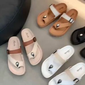 MYJUMP  Stately Ins Fashion Trendsetting Thick-Sole Flip Flops For Women (+1 size)#WT121