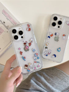 Kawaii Miffy Rabbit Acrylic Phone Case Cute Cartoon Design for iPhone 16 pro Max 15 pro 14 pro Compatible Eco-Friendly Shockproof