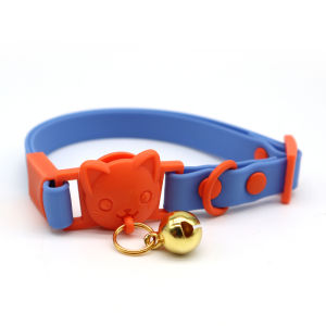 Fashionable PVC Waterproof Cat Collar Cute Bell Decorative Necklace Pet Supplies Lovely Lost Prevention Cat Leash