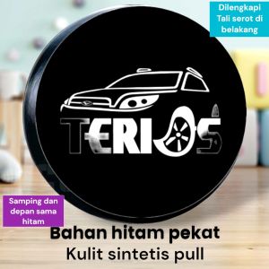 cover/tutup ban serep Terios aksesoris mobil Terios konde belakang bahan kulit sintetis hitam pekat