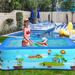 Emika Choice Inflatable Swimming Pool Children Pool Baby Pool Large Bath Pool Large Size Swimming Pool 1.2M/1.5M/1.8M/2.1M