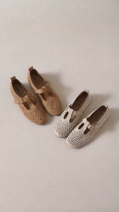 [JSJK]korean New Hollow Flat Loafers Low-Cut Round-Toe Casual Comfort Simple Daily Flats #556