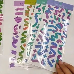 Sticker dán kim tuyến lấp lánh màu sắc phong phú nơ họa tiết ngẫu nhiên decor card idol ốp điện thoại