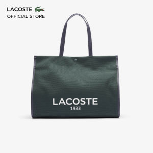 Lacoste Womens Heritage Canvas Cotton Tote Shopping Bag - Lifestyle ( Natural Tan / Sinople Abimes ) - NU4342TD
