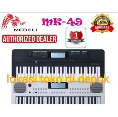 keyboard medeli mk49 49 keys medeli original tersedia warna hitam dan putih mk-49