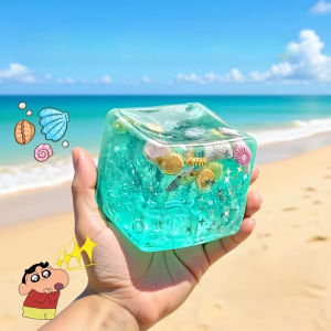 Squishy Stress Balls Cube Ocean Sensory Fidget Toy Slow Rise Squishy Toys for Kids and Adults Squeeze Relax Gift