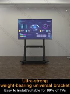 Tv Bracket Mobile Tv Stand 55 Inch Heavy Duty Adjustable Angle Height Universal Cart Trolley Portable Support Weight 100-150kg