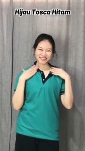 PoloShirt HIJAU TOSCA/ Polo Shirts Wangki / Kaos Kerah Polos Kombinasi Pria Wanita