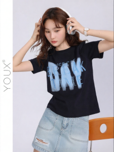 YOUXIANG | Áo Thun Tay Ngắn In Chữ Thời Trang Phong CáchCasual