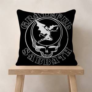 Kayou | Cushion Cover Soft Decorative Square Cushion Covers 45x45cm Pillowcases For Sofa Couch Bedroom B-Black S-Sabbath Ozzy Band