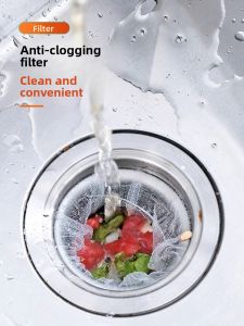 Disposable Kitchen Sink Strainer Hair Net Bag Drain Filter for Washing Vegetable Sink Garbage Disposal One Time Use Tool