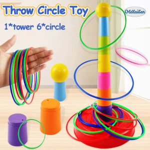 Oldlaiben Children Throw Circle Toys Indoor Outdoor Game Ferrule Stacked Toys Fun Parent-Child Interactive Circle Layers Early Education Toy
