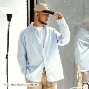 Noforty Kemeja Oversize Long Sleeve Ferde Lite Blue