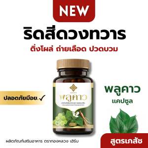 ☘️พลูคาวเเคปซูล สูตรเภสัช ตราทองหลวง ของเเท้☘️