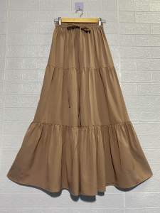 Long skirt ชุดฤดูใบไม้ร่วงกระโปรงแบบใหม่2021 กระโปรงผญ กระโปรงยาวปานกลางไซส์ใหญ่ทรงหลวม เอวยางยืด มีเชือกผูกเอว SK-A115